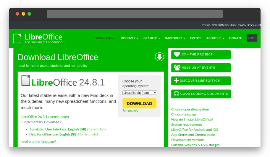 Download LibreOffice